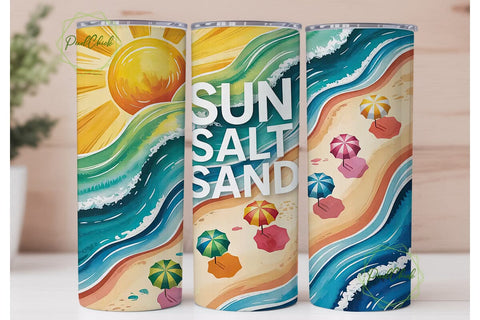 Sun Salt Sand 20oz Tumbler Wrap Sublimation PixelChick 