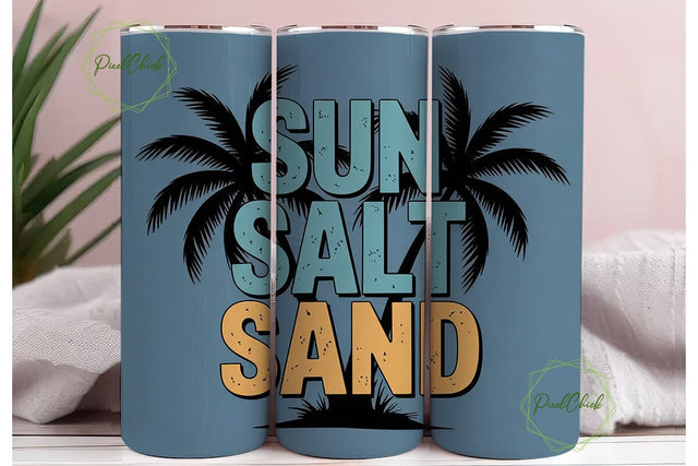 Sun Salt Sand 20oz Tumbler Wrap Sublimation PixelChick 