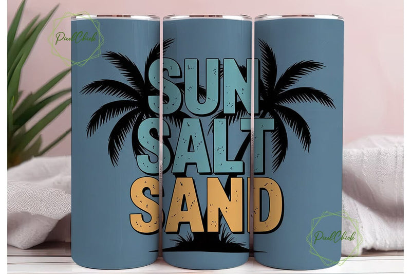 Sun Salt Sand 20oz Tumbler Wrap Sublimation PixelChick 