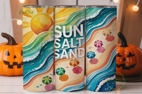 Sun Salt Sand 20oz Tumbler Wrap Sublimation PixelChick 