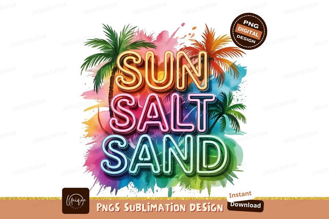 Sun Salt Sand Neon Summer Design Sublimation Designangry 
