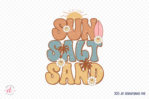 Sun Salt Sand - Retro Summer Sublimation Sublimation CraftLabSVG 