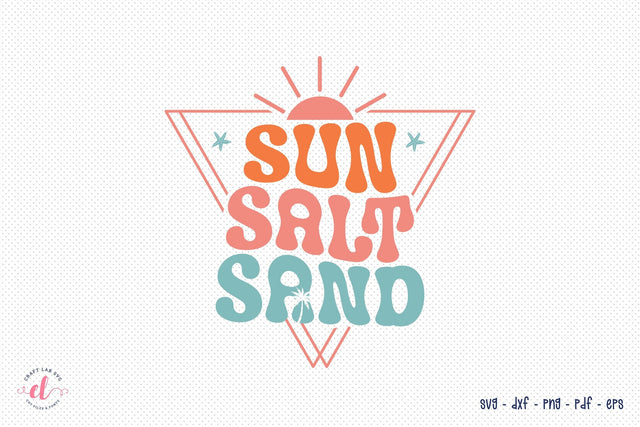 Sun Salt Sand | Retro Summer SVG File SVG CraftLabSVG 