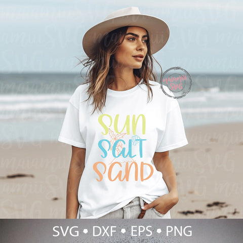 Sun Salt Sand Svg, Hello Summer Svg, Beach Vibes Svg, Summer Shirt Svg, Beach Please Svg, DXF, EPS, PNG, Cutting Files SVG MaiamiiiSVG 