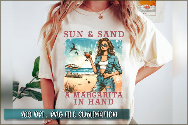 Sun & sand a margarita in hand Sublimation Sublimation Shetara Begum 