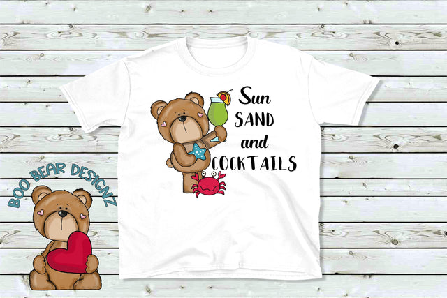 Sun sand and Cocktails Sublimation Boo Bear Designz 