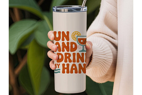 Sun Sand & Drink Tumbler Wrap Sublimation DesignSVG 