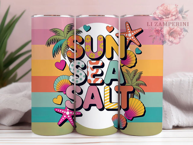 Sun Sea Salt 20oz Tumbler, Coastal Beach Wrap, Tropical Sublimation PNG, Ocean Lifestyle Design, 20oz Tumbler Wrap, Summer Beach Vibes, Nautical Sublimation Sublimation Li Zamperini 