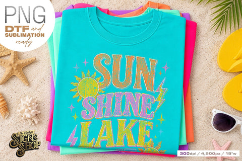 Sun Shine Lake Time png, Girly Summer Lake Design DTF Sublimation The Vintage Signs Shop 