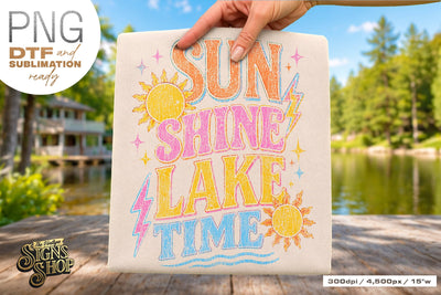 Sun Shine Lake Time png, Girly Summer Lake Design DTF Sublimation The Vintage Signs Shop 