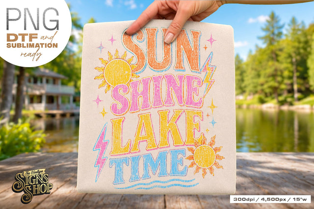Sun Shine Lake Time png, Girly Summer Lake Design DTF Sublimation The Vintage Signs Shop 