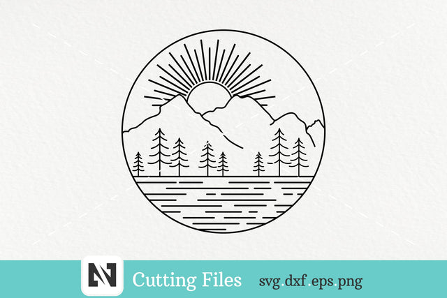 Sun Svg, Sun Clip Art, Sun and Mountain Svg, Sunset Svg SVG Pinoyart Kreatib 