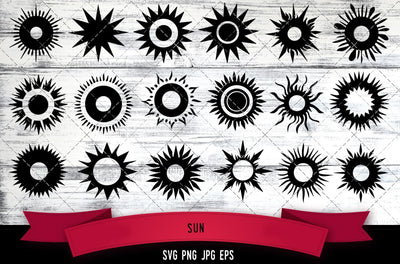 Sun Vector Bundle - JPG, SVG, PNG, EPS - Digital Download with Commercial License for Cricut, Silhouette, Scan N Cut Crafting SVG Loveleen Kaur 