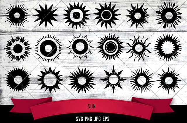 Sun Vector Bundle - JPG, SVG, PNG, EPS - Digital Download with Commercial License for Cricut, Silhouette, Scan N Cut Crafting SVG Loveleen Kaur 