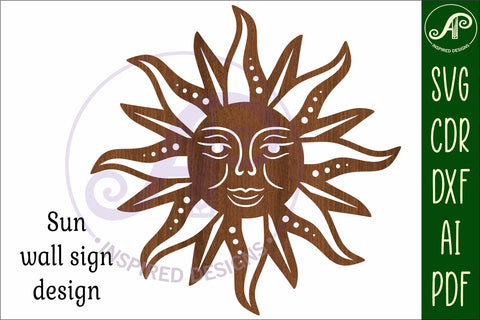 Sun wall art sign, SVG file. vector SVG APInspireddesigns 