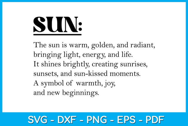Sun Words SVG PNG PDF Cut File SVG Creativedesigntee 