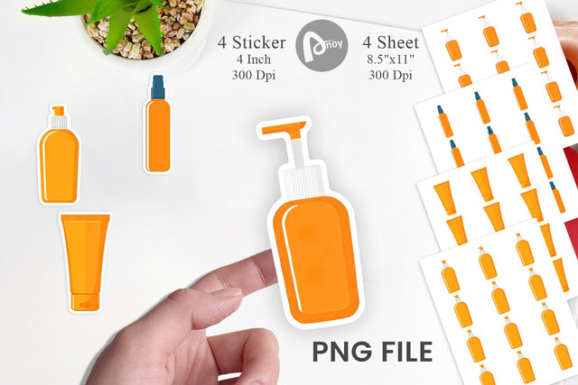 Sunblock Bottle Sticker Sublimation artnoy 