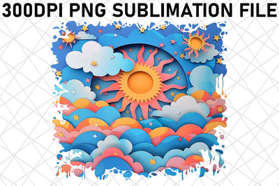 Sunburst 3D Sun Sublimation PNG Sublimation afrosvg 
