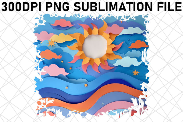 Sunburst 3D Sun Sublimation PNG Sublimation afrosvg 