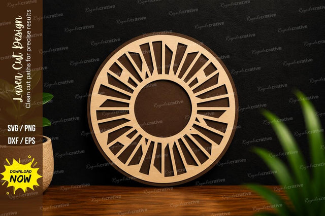 Sunburst Circle Frame Laser Cut SVG SVG Regulrcrative 