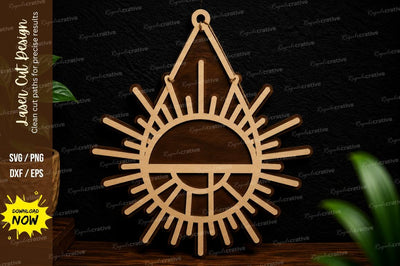 Sunburst Circle Ornament Laser Cut SVG Design SVG Regulrcrative 