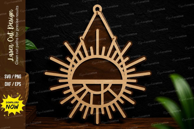 Sunburst Circle Ornament Laser Cut SVG Design SVG Regulrcrative 