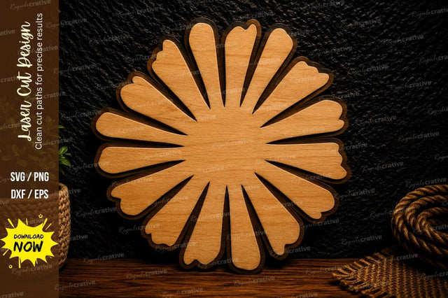 Sunburst Flower Laser Cut Svg Design SVG Regulrcrative 