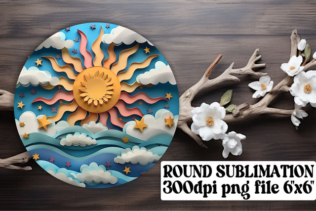 Sunburst Symphony: Circle Sublimation Ornament Bundle Sublimation afrosvg 