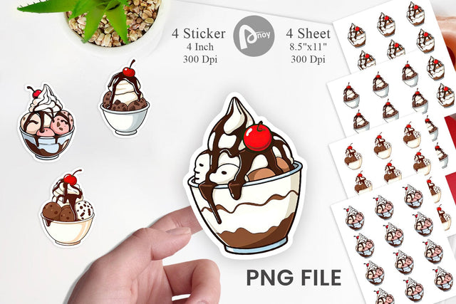 Sundae Delight Sticker Sublimation artnoy 