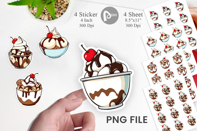 Sundae Delight Sticker Sublimation artnoy 