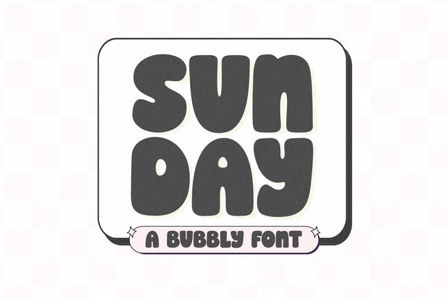Sunday - A Bubbly Font Font KA Designs 