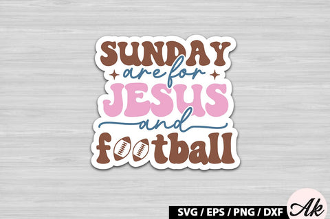 Sunday are for jesus and football Retro Stickers SVG akazaddesign 