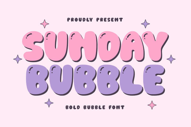 Sunday Bubble - Bold Bubble Font Font Masyafi Studio 