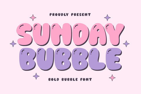 Sunday Bubble - Bold Bubble Font Font Masyafi Studio 