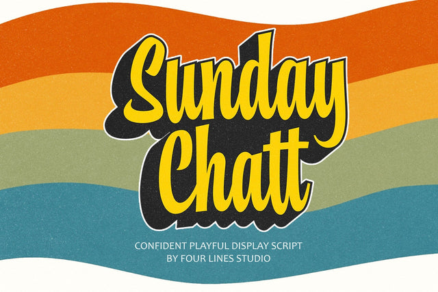 Sunday Chatt – Confident Playful Display Script Font Four Lines Std. 
