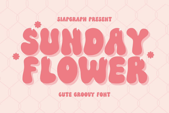 Sunday Flower - Cute Groovy Font Font Masyafi Studio 