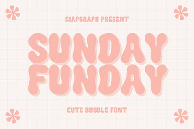 Sunday Funda - Cute Retro Bubble Font Font Masyafi Studio 