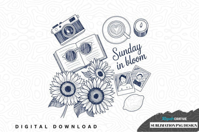 Sunday in bloom sublimation png design Sublimation Regulrcrative 