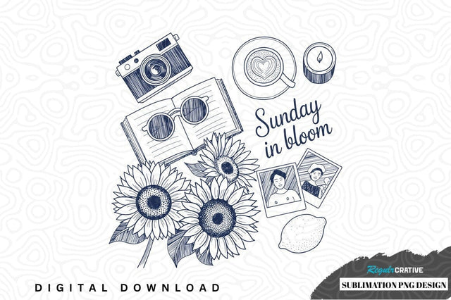 Sunday in bloom sublimation png design Sublimation Regulrcrative 
