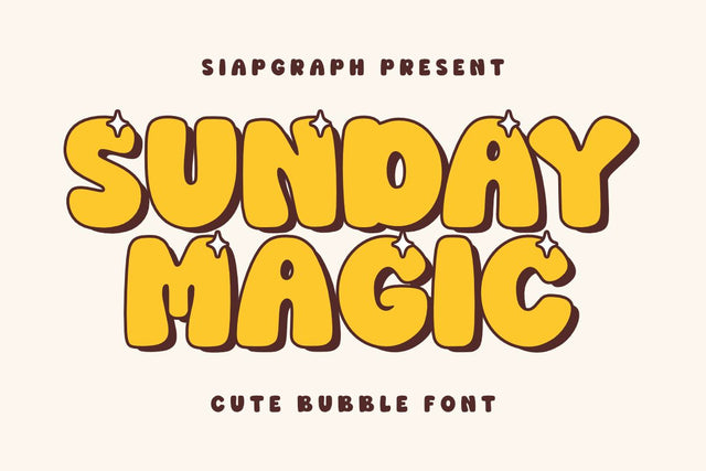 Sunday Magic - Cute Bubble Font Font Masyafi Studio 