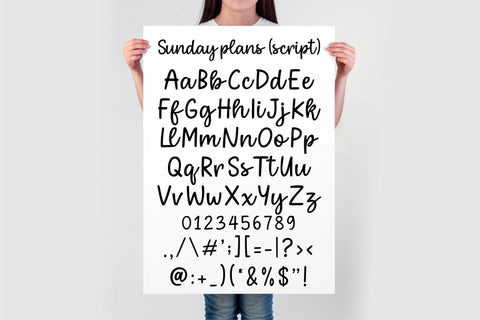 Sunday Plans Font Bundle | Cute Handwritten Script Font Font TonisArtStudio 