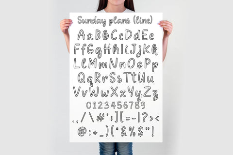 Sunday Plans Font Bundle | Cute Handwritten Script Font Font TonisArtStudio 