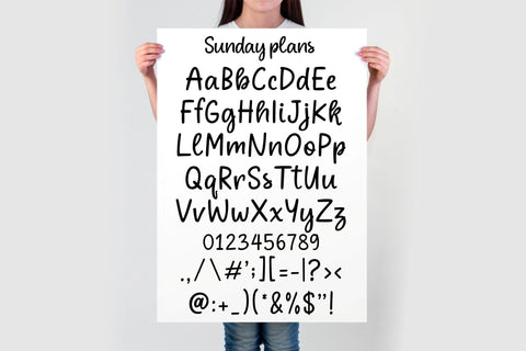 Sunday Plans Font Bundle | Cute Handwritten Script Font Font TonisArtStudio 