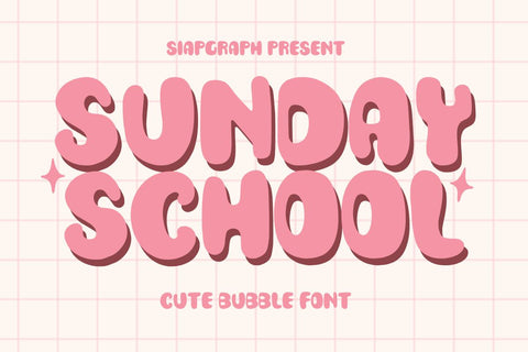 Sunday School - Cute Bubble Font Font Masyafi Studio 