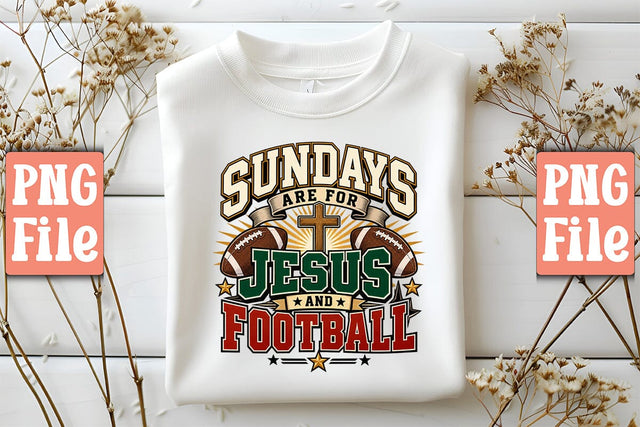 Sundays Are for Jesus and Football PNG Sublimation Craftlabsvg24 