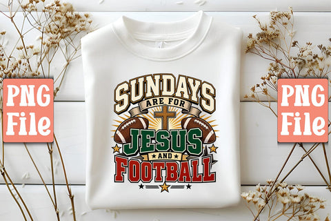 Sundays Are for Jesus and Football PNG Sublimation Craftlabsvg24 