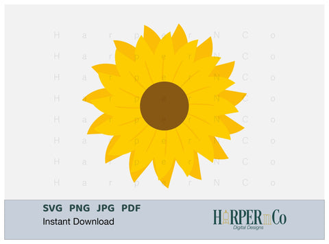 Sunflower 1 SVG PNG Cut EPS File SVG HarperNCo 