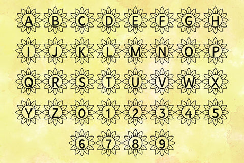 Sunflower Alphabet Font Misti's Fonts 