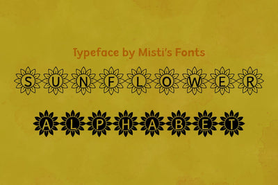 Sunflower Alphabet Font Misti's Fonts 