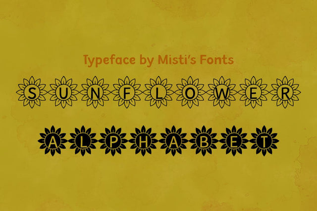 Sunflower Alphabet Font Misti's Fonts 